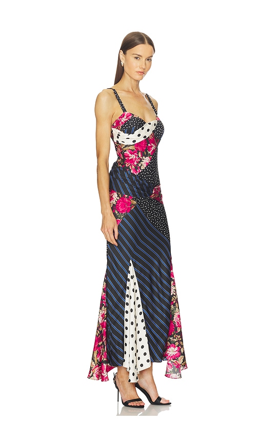 Vaillant Asymmetric Patchwork Dress In Multi