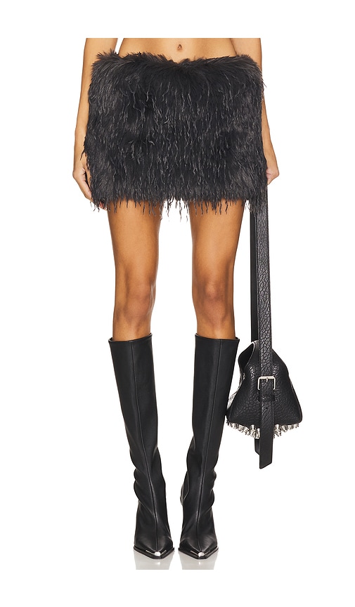 VAILLANT FAUX FEATHER MINI SKIRT 