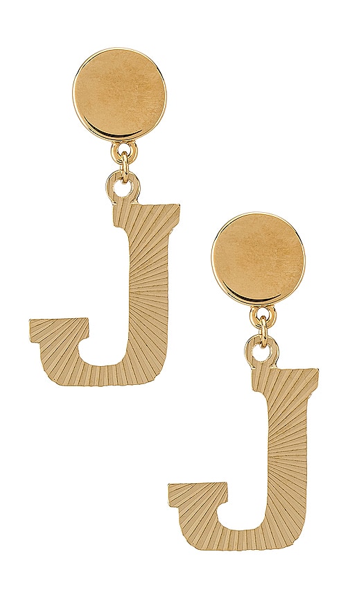 The Illusion J Initial Earrings