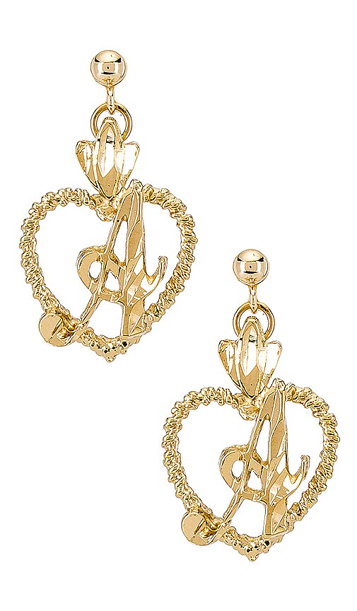The Sweetheart A Initial Earrings