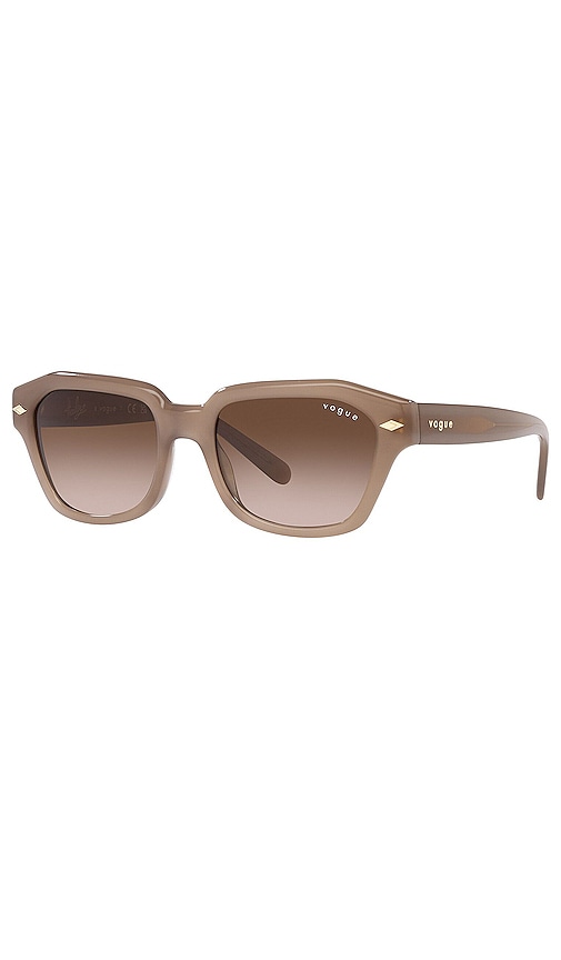 Shop Vogue Eyewear X Hailey Bieber Square Sunglasses In Light Brown