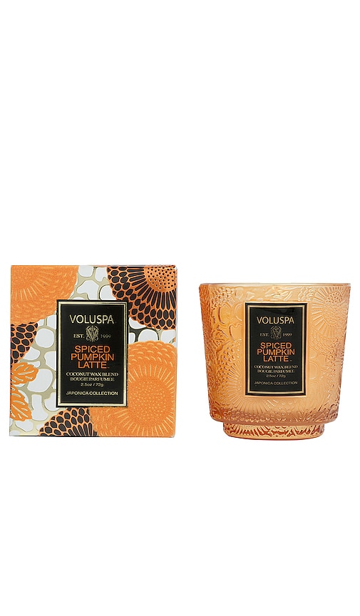 Voluspa Spiced Pumpkin Latte Petite Pedestal Candle in Orange