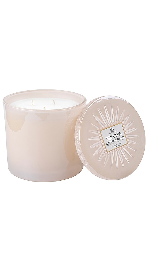 Voluspa Coconut Papaya Grande Maison Candle in Metallic Neutral