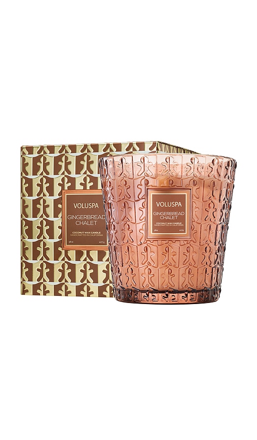 Voluspa Gingerbread Chalet 3 Wick Hearth Candle In Brown