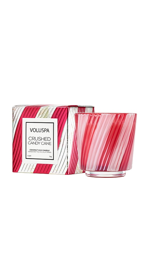 Crushed Candy Cane Boxed Mini Pedestal Candle