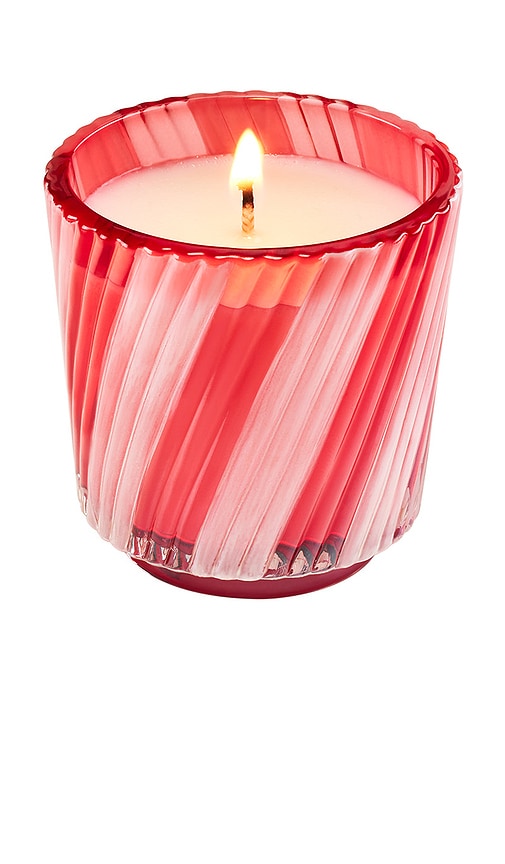 Voluspa Crushed Candy Cane Boxed Mini Pedestal Candle In Red