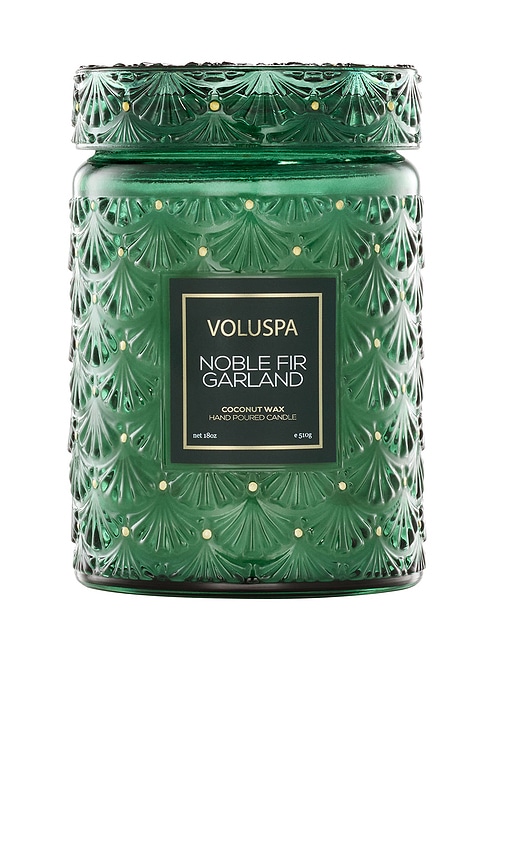 Voluspa Noble Fir Garland Large Jar candle in Noble Fir