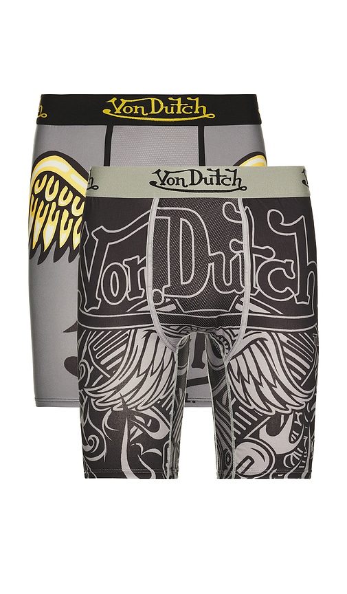 Von Dutch Flying Eyeball 2 Pack Boxer Brief In Black