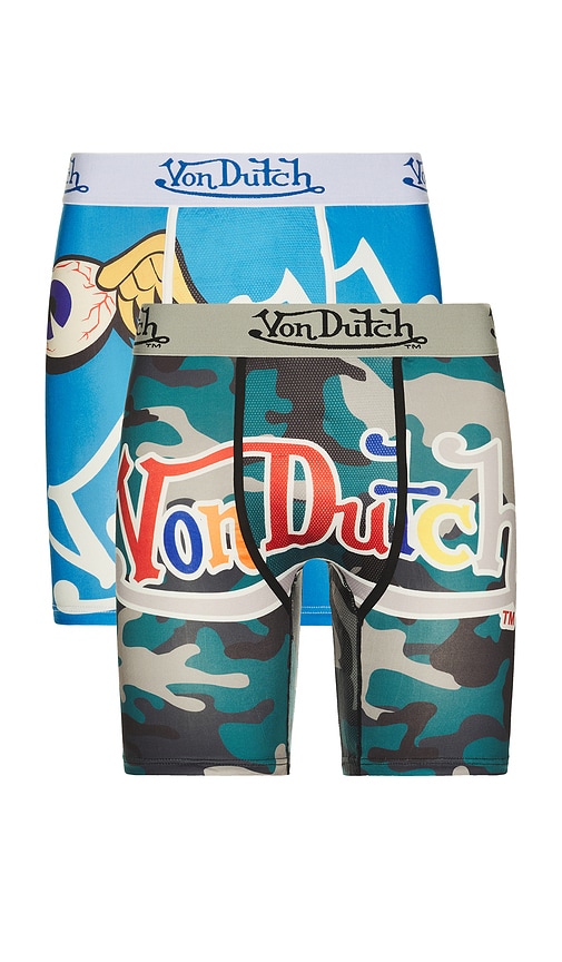Von Dutch Camo 2 Pack Boxer Brief In Blue