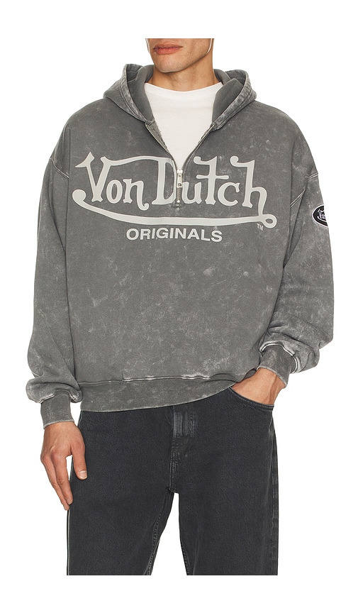 Von Dutch Quarter Zip Boxy Hoodie