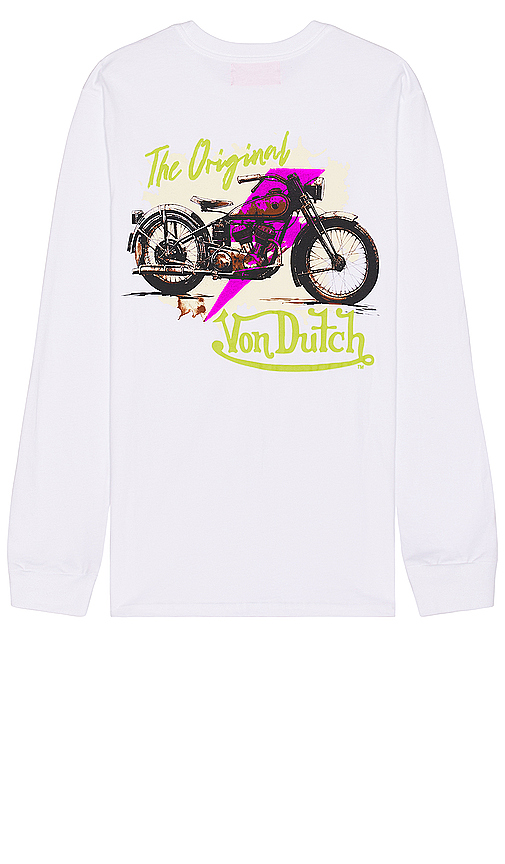 Shop Von Dutch Biker Shop Graphic Long Sleeve Tee In White
