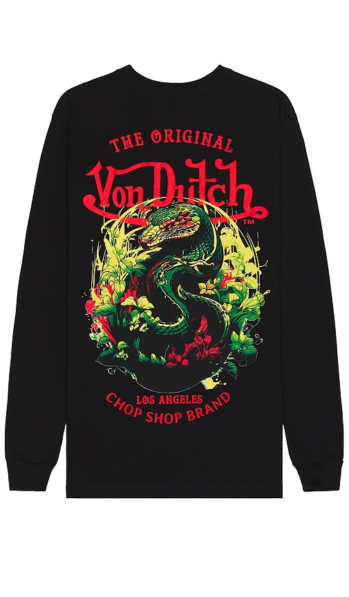 Shop Von Dutch Snake Graphic Long Sleeve Tee In Black