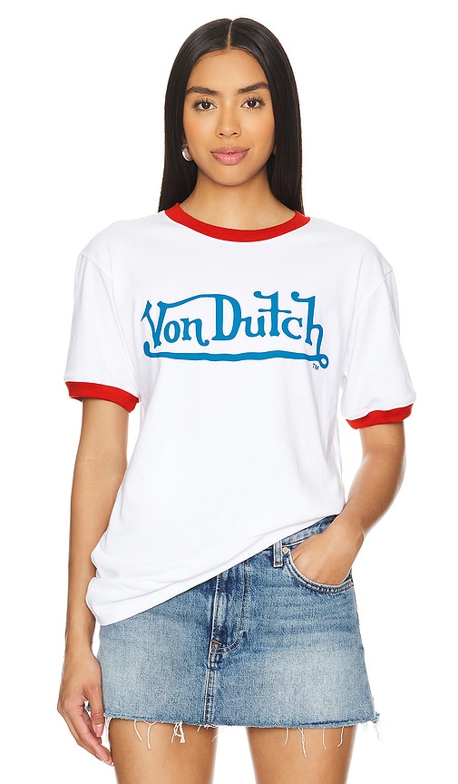 Shop Von Dutch Hollywood Logo Tee In 白色