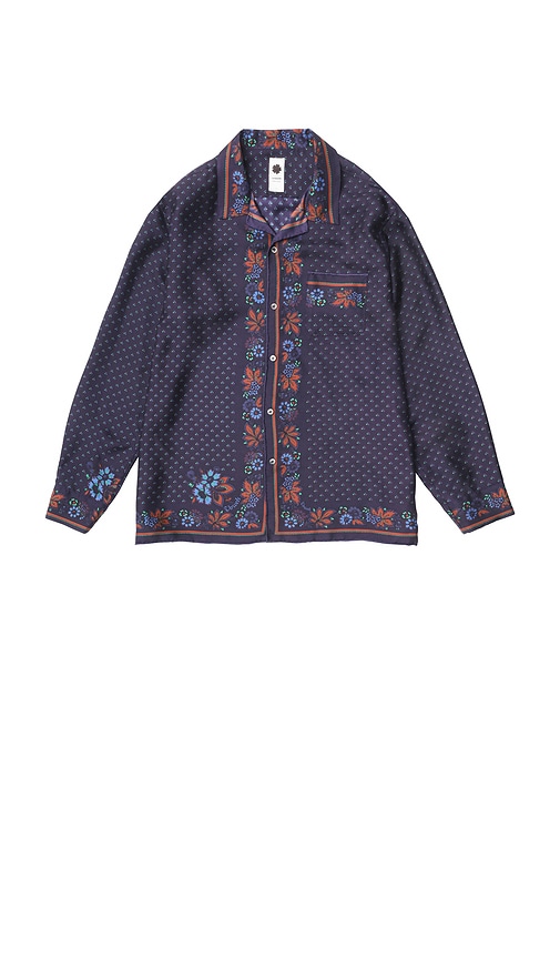 vowels Long Sleeve Silk Scarf Shirt