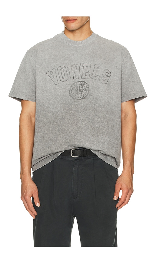 vowels Faded Collegiate Tee