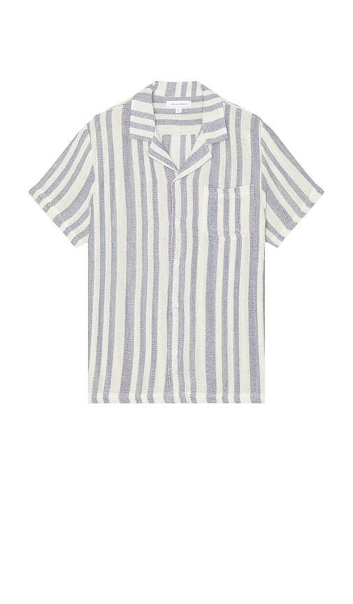 Basket Weave Camp Shirt in Blue. - size XXL/2X (also in XL/1X)