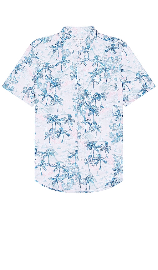 Shop Vintage Summer Mens Stretch Button Up Shirt In Blue & Pink