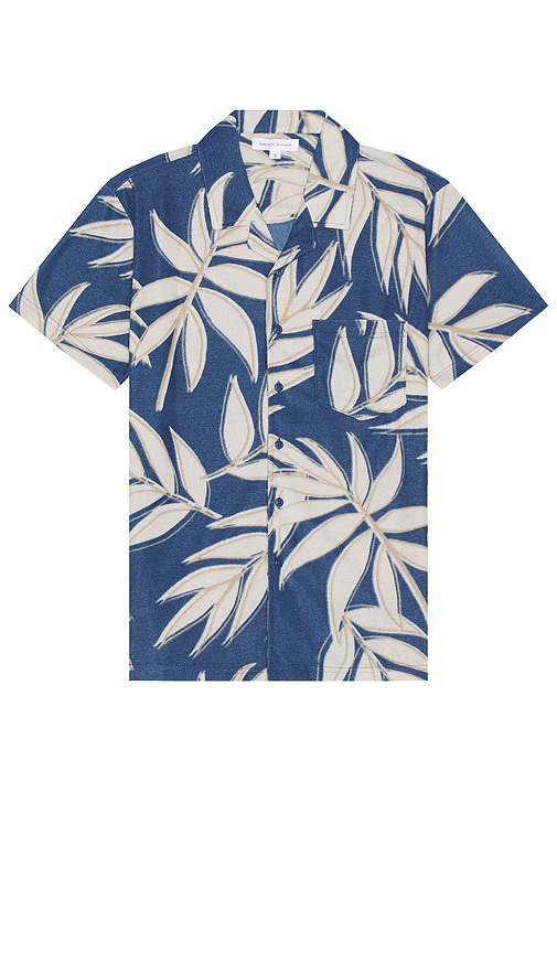 Shop Vintage Summer Denim Towel Terry Shirt In 牛仔