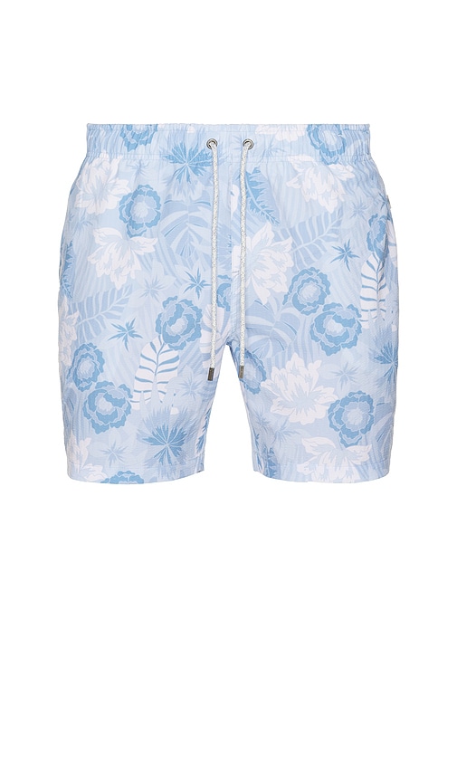 Seersucker Stretch Volley Swim Short in Baby Blue. - size L (also in M, S, XL/1X) - Vintage Summer - Modalova