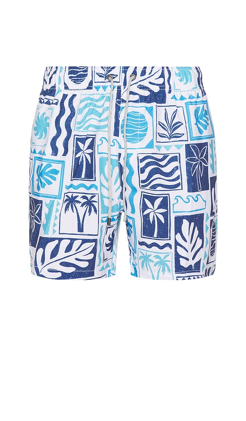4 Way Stretch Volley Swim Shorts in Blue. - size XXL/2X (also in L, M, S, XL/1X)