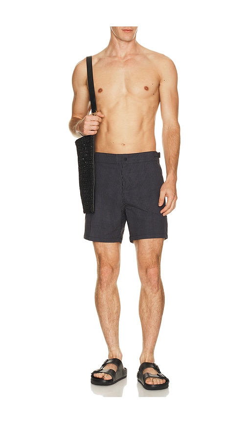  Vintage Summer Trunks Natación Microseersucker En Color Negro Talla L  (también En M, S, Xl/1x, Xxl/2x). 