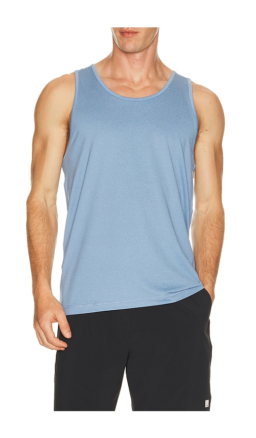 Vuori Tradewind Performance Tank 2.0 in Blue. - size M (also in L, S, XL/1X)