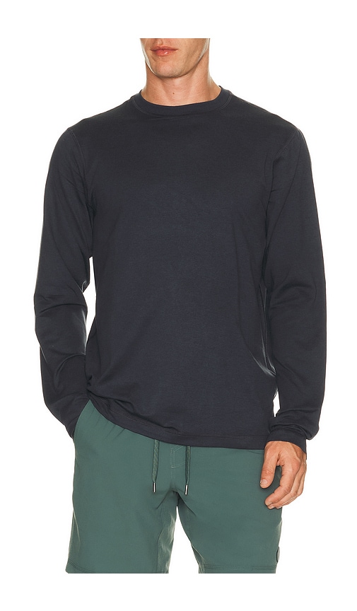 Vuori Ponto Performance Long Sleeve Tee in Blue. - size S (also in M, L, XL/1X, XXL/2X)
