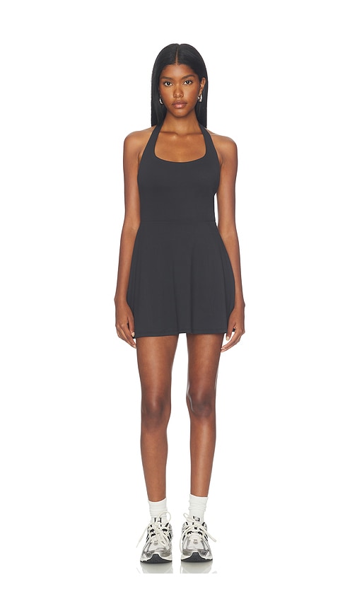 Vuori Tiebreak Halter Dress in Black. - size L (also in M, S, XL, XS)