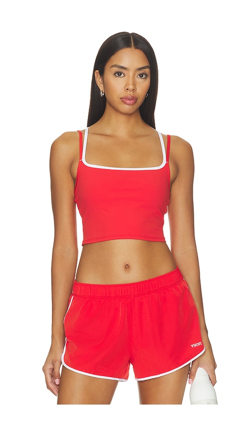 Vuori Daily Layered Tank Top In Crimson
