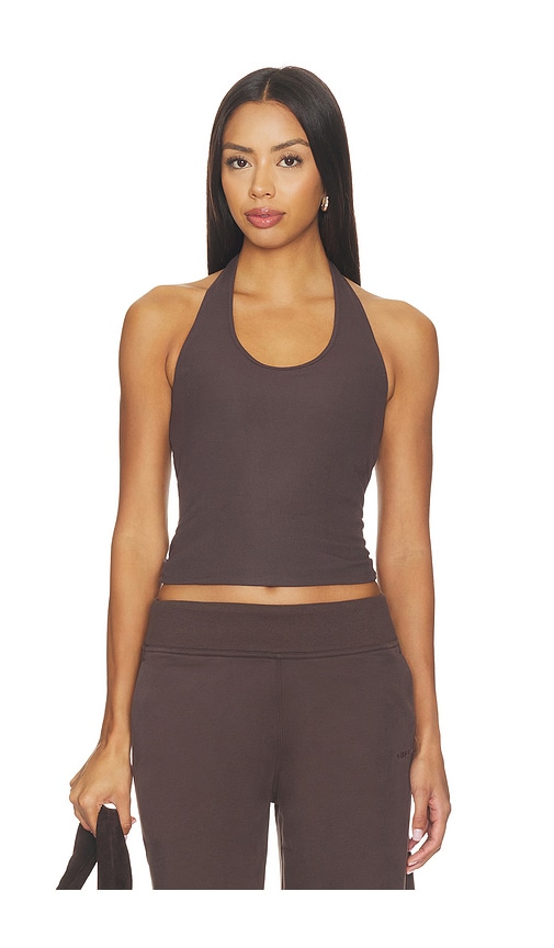 Vuori Pose Halter Top In French Roast