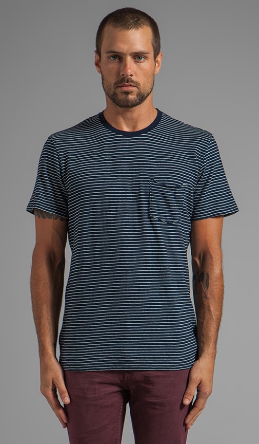Zacharia Indigo Stripe S/S Pocket Tee