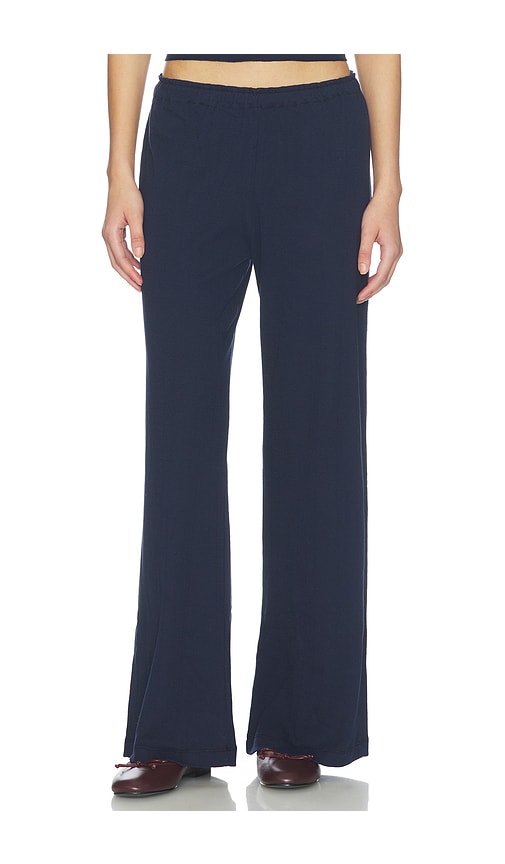 VIR VITA Hilda Pointelle Pant in Navy. - size L (also in M, S, XS)
