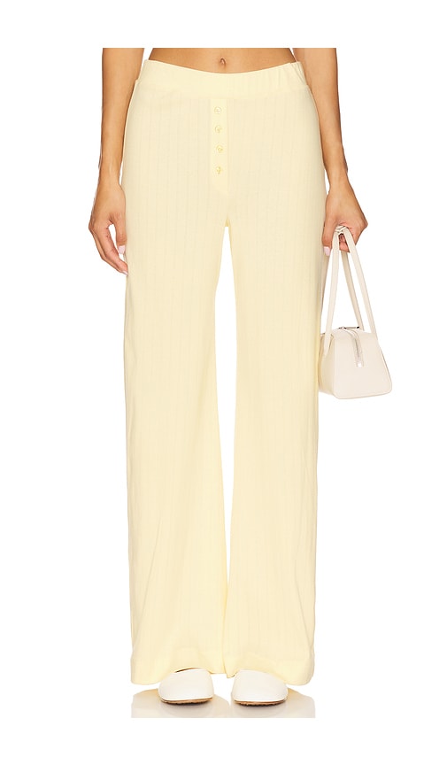 Pointelle Lounge Pant in Lemon. - size L (also in XS)
