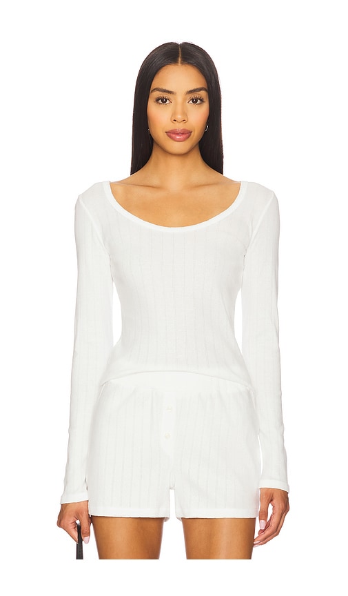 Vir Vita Maia Scoop Neck Pointelle Top