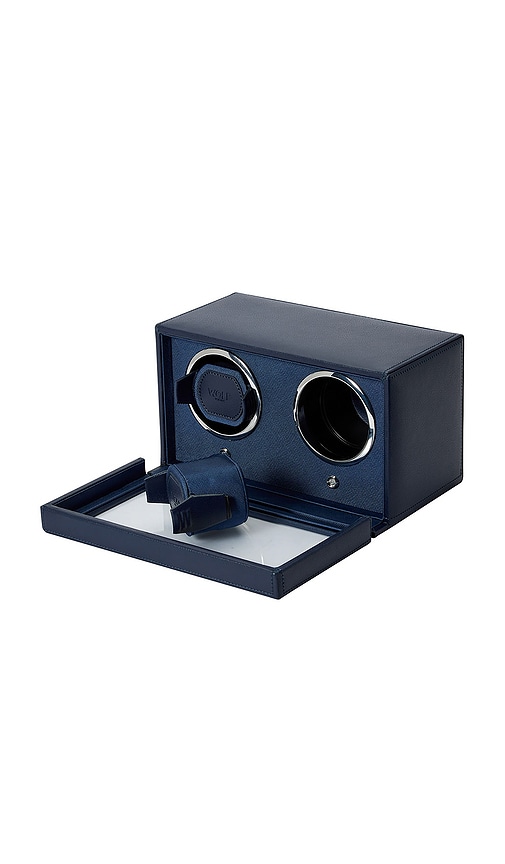  Wolf Cub Double Watch Winder With Cover In Navy. 