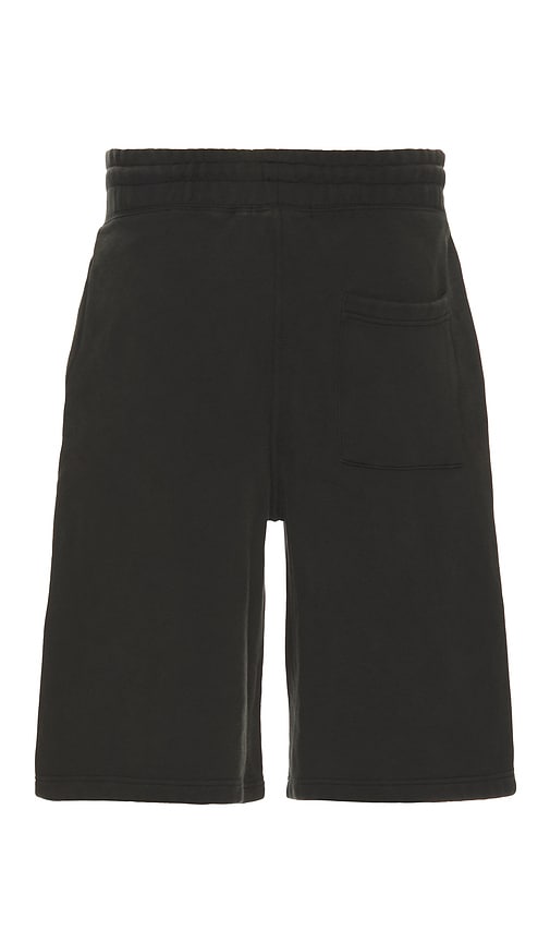 Shop Wao Wide Leg Fleece Short In Washed Black