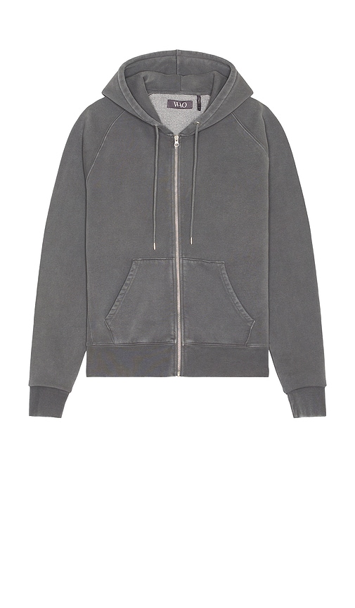 Shop Wao The Zip Hoodie In Grey