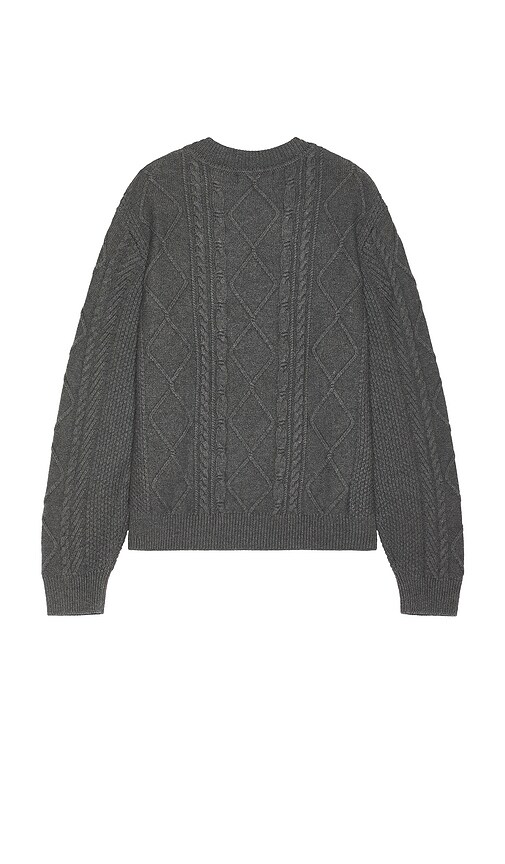 Wao Cable Knit V-neck Sweater In 차코
