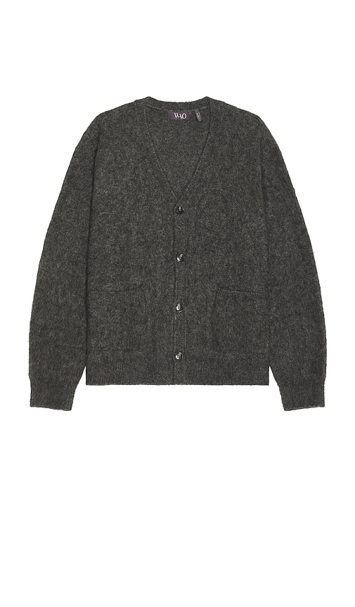 Wao Solid Brushed Cardigan In Grey