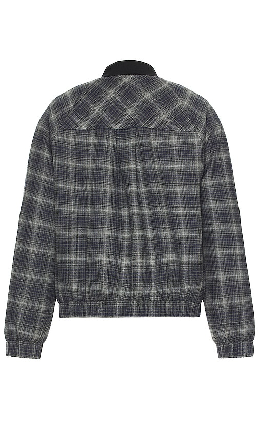 Shop Wao Plaid Bomber Jacket In Grey & Black
