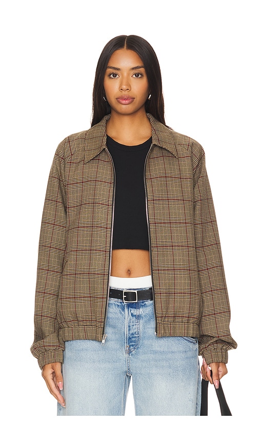 WAO Plaid Bomber Jacket in Brown & Black