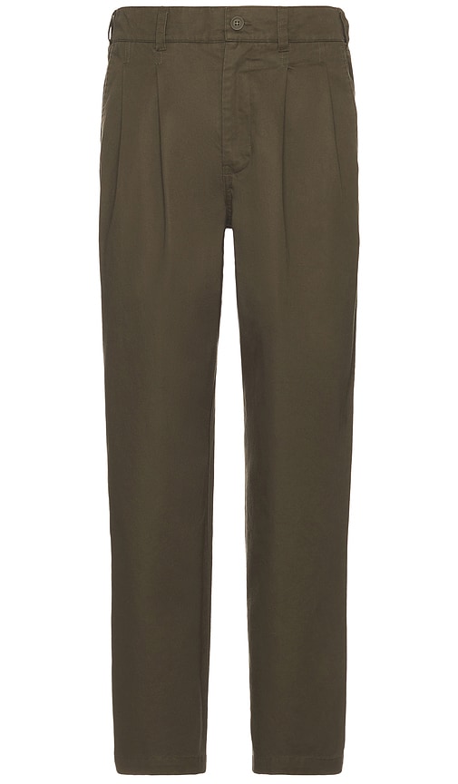 WAO Double Pleated Chino Pant in Olive | REVOLVE