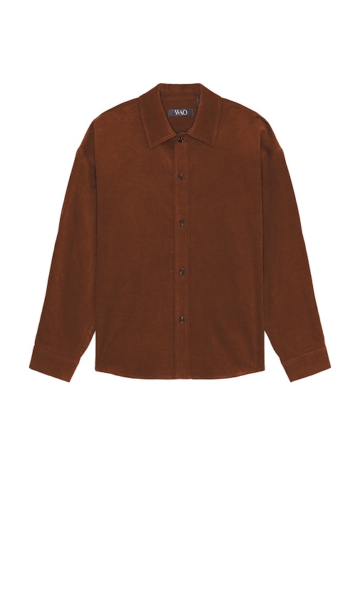 Wao Oversized Corduroy Shirt In Brown