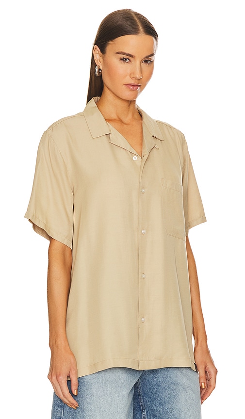 Shop Wao The Camp Shirt In Tan