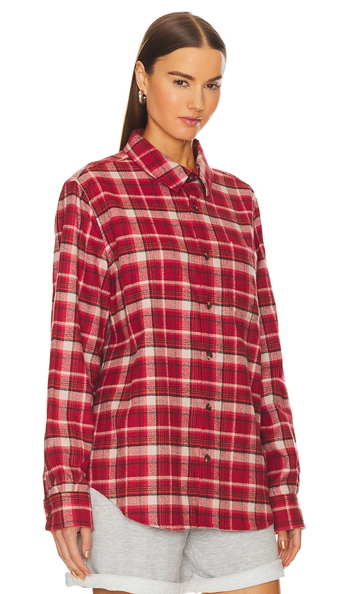 Shop Wao The Heavyweight Flannel Shirt In Red