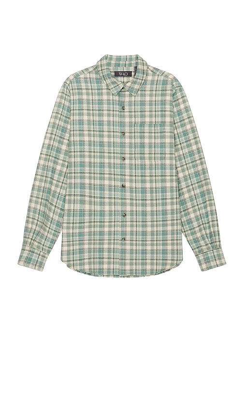 WAO The Flannel Shirt in blue & cream | REVOLVE