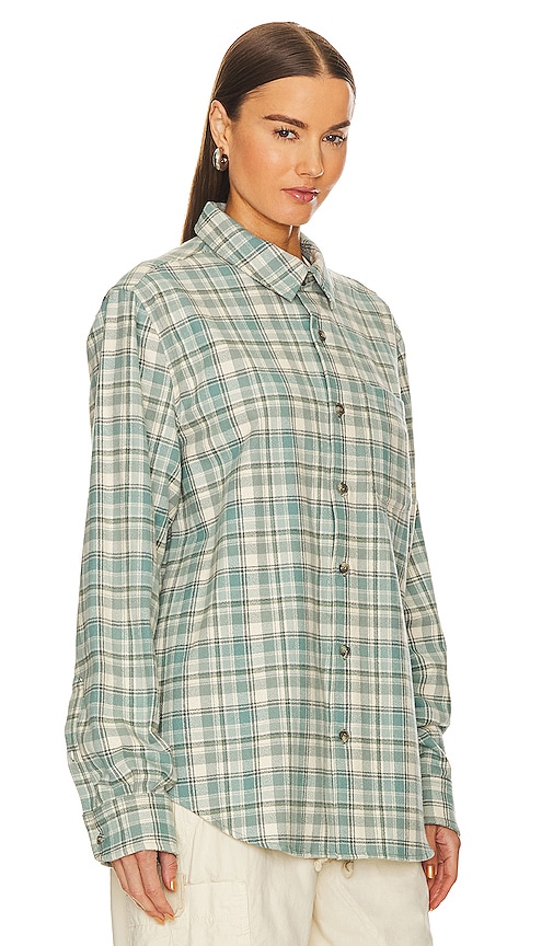 Shop Wao The Flannel Shirt In Baby Blue