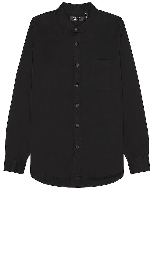 Wao Long Sleeve Twill Shirt In Black