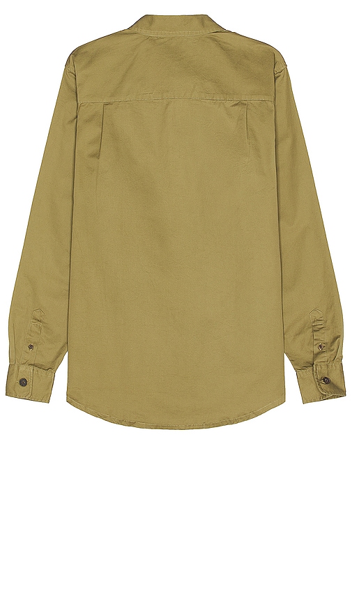Shop Wao Long Sleeve Twill Shirt In Olive