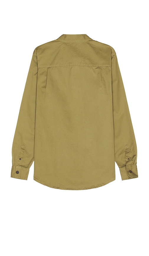 Shop Wao Long Sleeve Twill Shirt In Olive